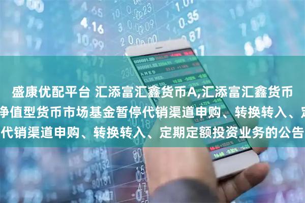 盛康优配平台 汇添富汇鑫货币A,汇添富汇鑫货币B: 关于汇添富汇鑫浮动净值型货币市场基金暂停代销渠道申购、转换转入、定期定额投资业务的公告