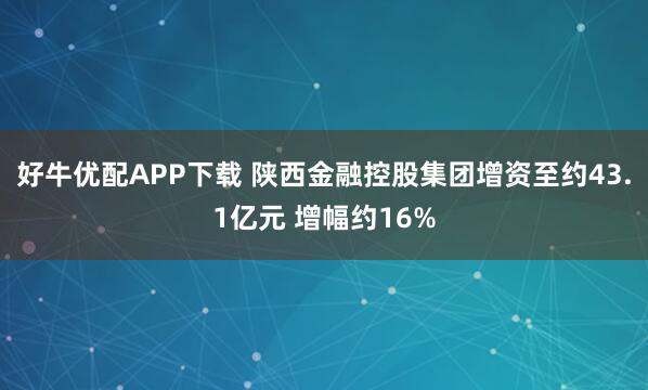 好牛优配APP下载 陕西金融控股集团增资至约43.1亿元 增幅约16%